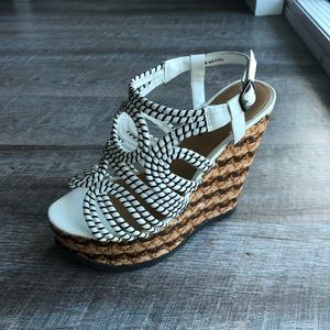 MIA Wedge Striped Sandals